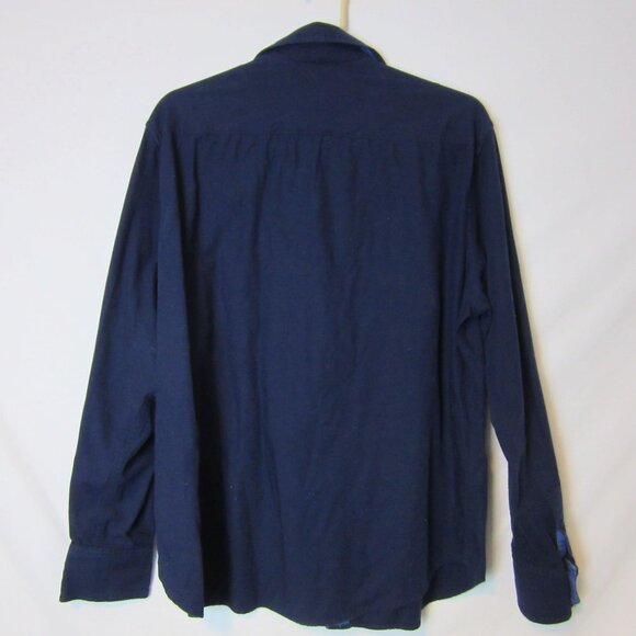 Robert Graham Navy Blue Long Sleeve Button Up Shirt Men's Medium Collared Basic - Picture 5 of 5